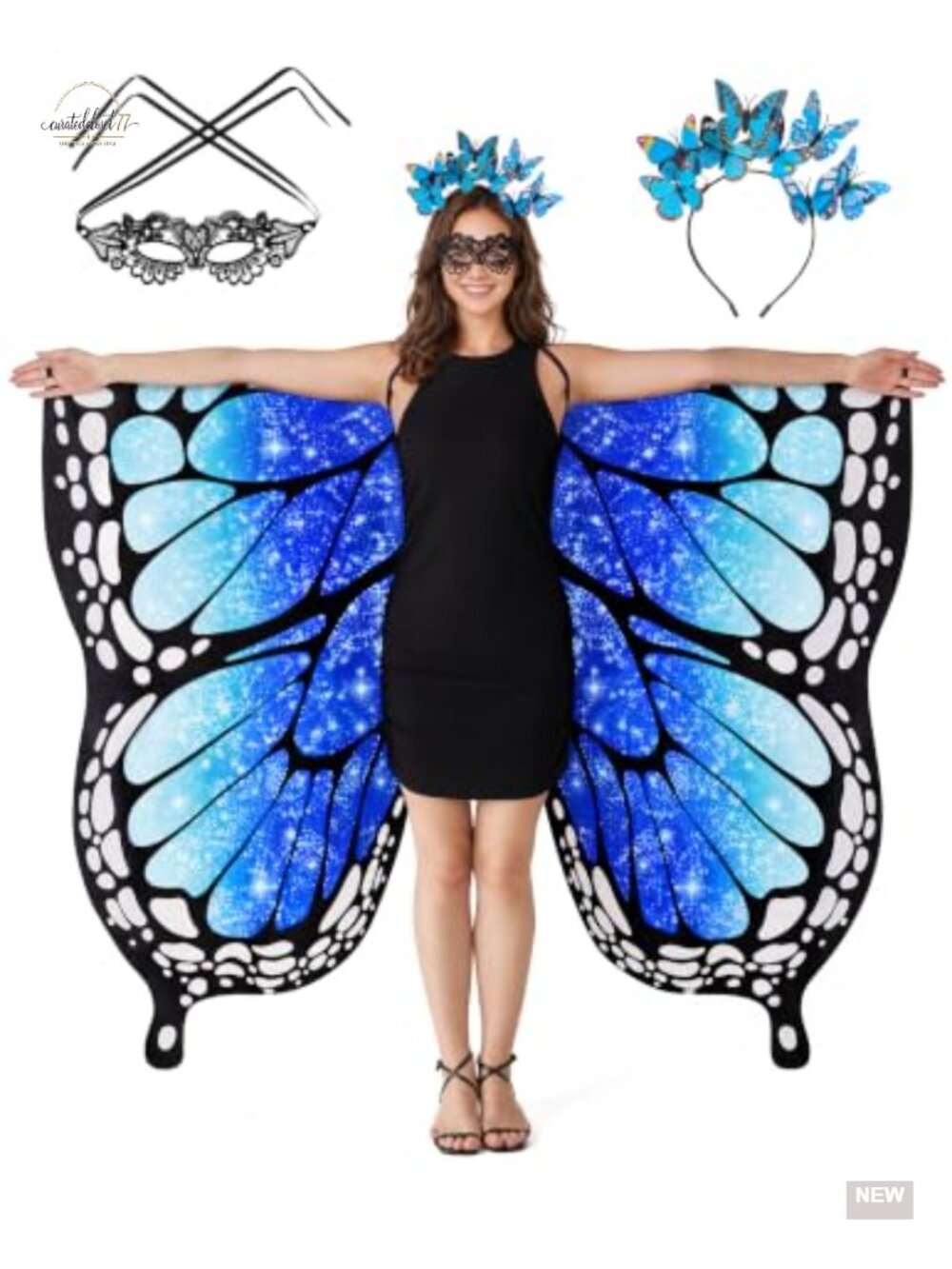 Butterfly Wings Costume Adult Chiffon Halloween Cosplay Fairy Set